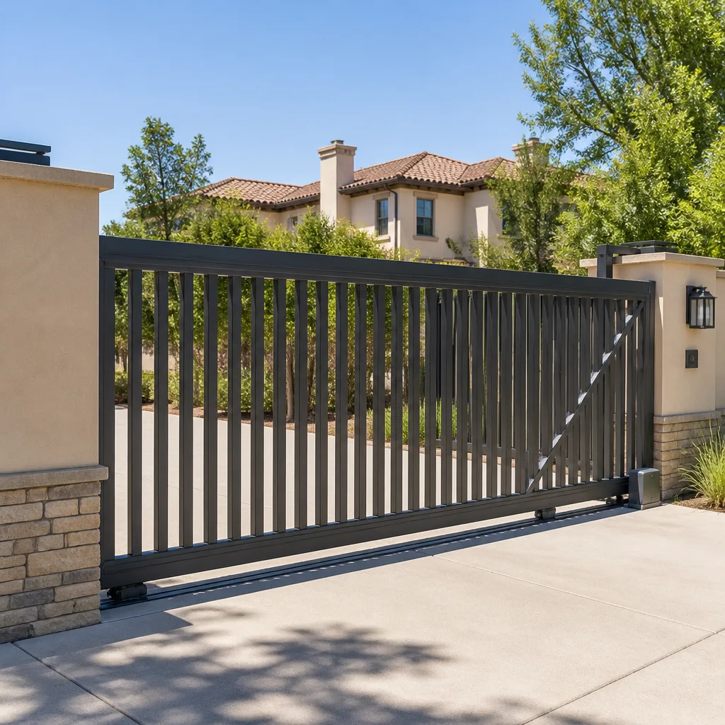Sliding driveway gates